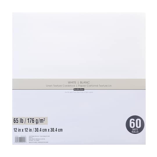 White 12" x 12" Linen Texture Cardstock by Recollections™, 60 Sheets